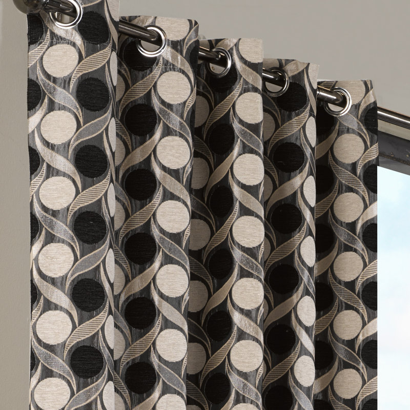 Banta Room Darkening Curtain, Black, 168 W x 183 D cm