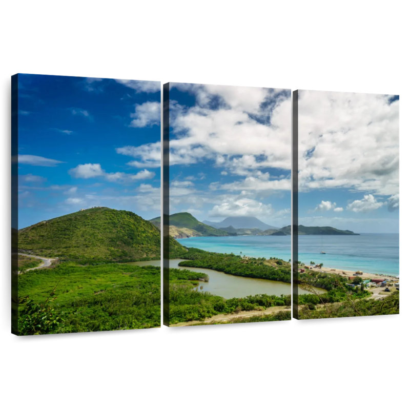 Vue de Nicci de l'île Saint-Kitts, H 42 po x l 65 po