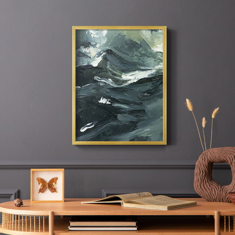 «Lost in the Sea I», reproduction encadrée - bois massif, Or, H 20 po x l 16 po