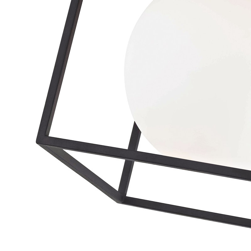 Plafonnier semi-encastré 1 lumière 14 po Aira, Nickel poli, H 14 po x l 14 po x p 14 po