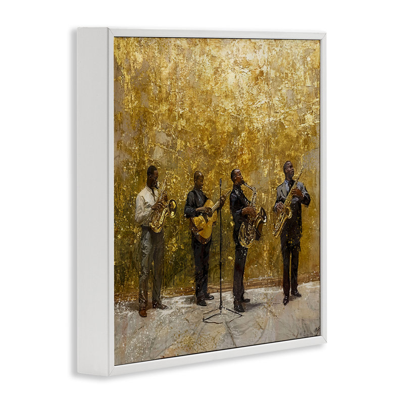 Golden Era Jazz Musisans, giclée encadrée, design par Marta Wiley, H 12 po x l 12 po