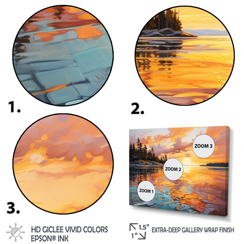 Writhlington Canada Morning Reflections II sur impression sur toile, H 24 po x l 32 po x P 1 po, Encadrement doré