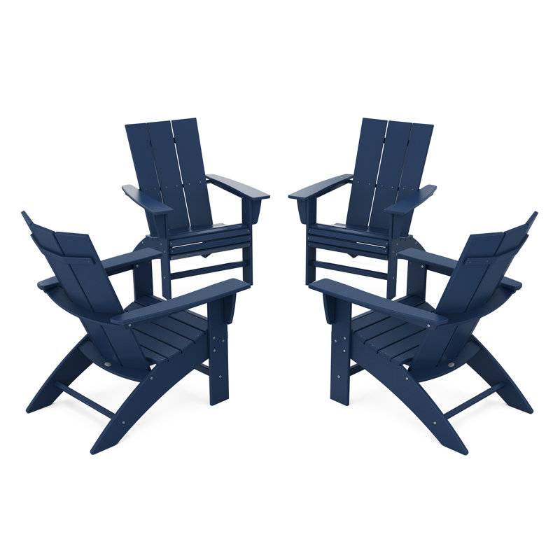 POLYWOOD Modern Plastic Adirondack Chair, Navy