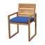 Venice Teak Patio Dining Armchair with Cushion-2076089612