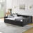  Daybed With Drawers Upholstered Tufted Sofa Bed, With Button On Back And Copper Nail On Waved Shape Arms-70583213-70583202