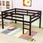 Lit mezzanine double en bois avec échelle