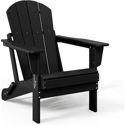Outdoor Adirondack Chair, Plastic Fire Pit Chair, Weather Resistant Folding Patio Lawn Chair For Outside Deck Garden Backyard Balcony