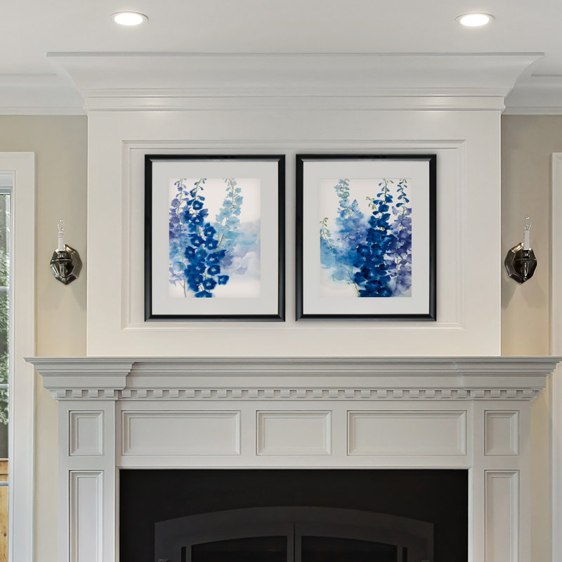 « delphiniums », ensemble de 2 reproductions encadrées