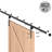 Sliding Standard Single Barn Door Hardware Kit with Handle and Floor Guide-84973970