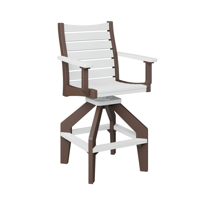 Bristol Outdoor Bar Stool, Chocolate Brown, White