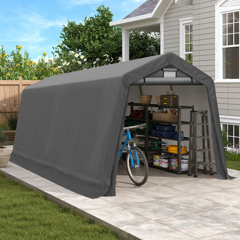 8FT*14FT Outdoor Storage Shelter Shed - Heavy Duty Storage Tent with Roll-up Ventilated Windows, 8FT*14FT