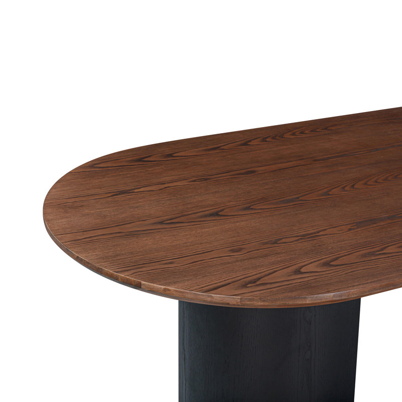 Loya Wood Dining Table, Dark Brown/Black