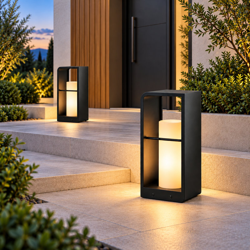 Quankoach Stainless Steel Outdoor Bollard Light 43cm