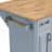 54Inch Large Kitchen Island With Rubber Wood Drop Leaf, Embossed Texture Rolling Kitchen Cart On 4 Wheels With 4 Doors And 3 Drawers, Kitchen Island With Storage For Kitchen, Dining Room,Grey Blue-1566593657