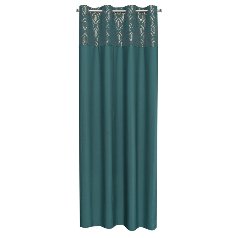 Tarren Semi -transparent Curtains Single Panel, 140 W x 250 D cm, Turquoise
