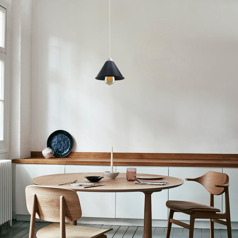 Lyndsie 10cm H Metal Lamp Shade ( Uno ), Black 