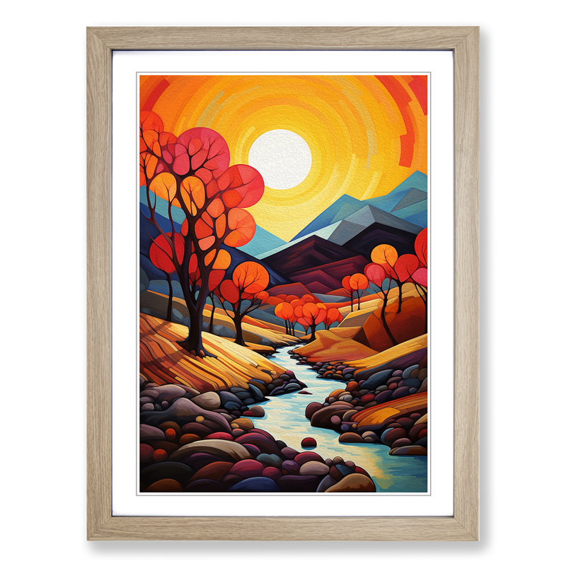 Landscape Orphism No.3 - Framed Print, 64cm H x 46cm W x 2" D, Oak Framed