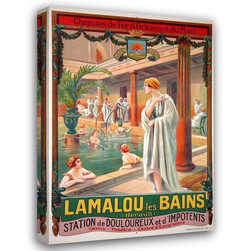 Art sur toile tendu de la collection Alcott Hill® Vintage Apple Collection: Lamalou Les Bains VINAPP116912, H 24 po x l 18 po