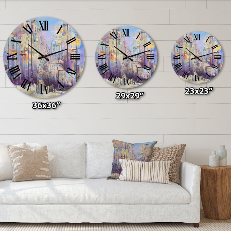 Abstrait pastel urbain - horloge murale moderne, Surdimensionné