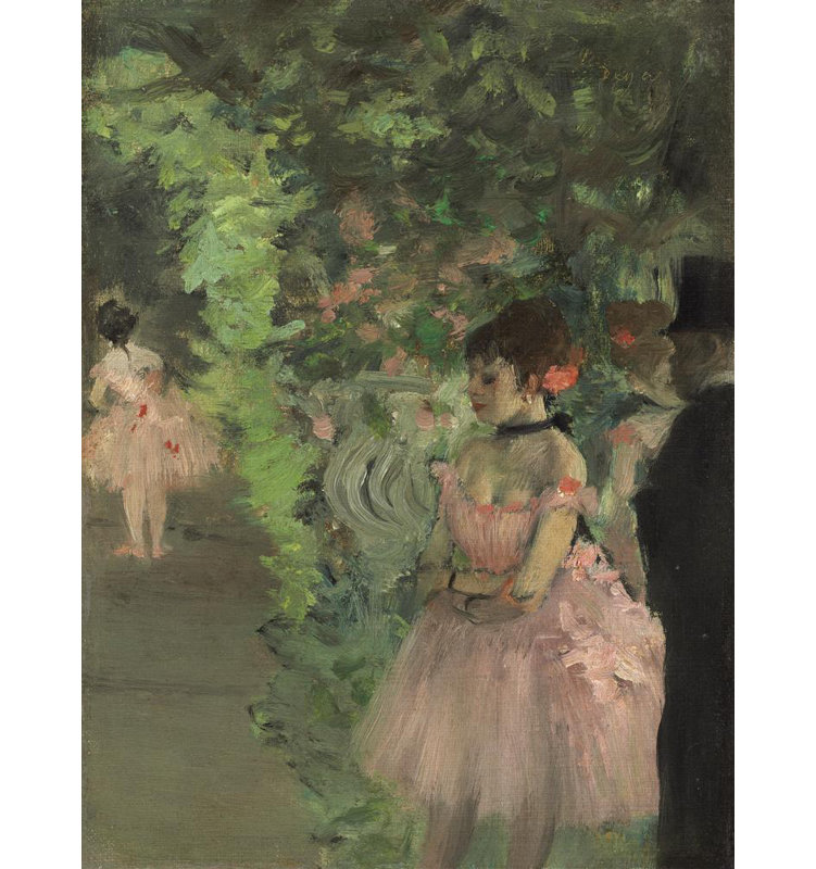 «Dancers Backstage» par Edgar Degas - Art mural sur toile tendue avec châssis, H 24 po x l 17 po