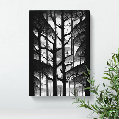 Monochrome Forest - Wrapped Canvas Print