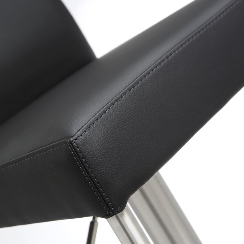 Tabouret de bar rotatif a hauteur ajustable Bendale, Noir
