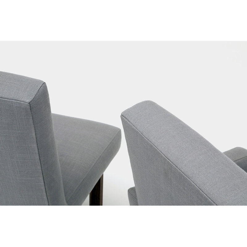 C2 W 17.5'' H Upholstered Side Chair, Petrol Linen Blend