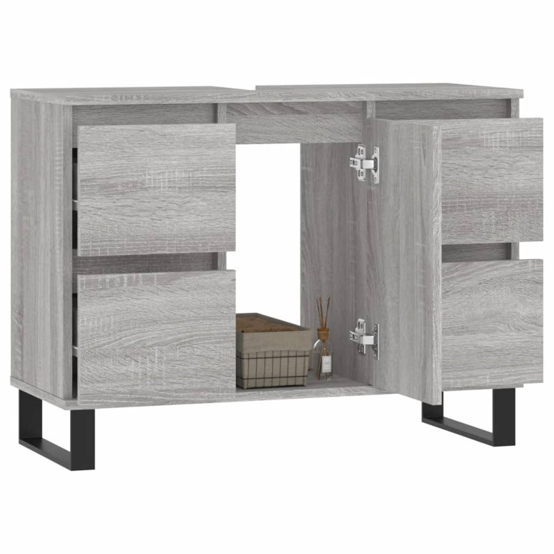 Marelis Bathroom Cabinet 80x33x60 cm Engineered Wood, Grey Sonoma