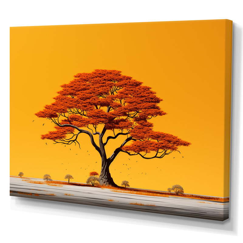 «African Tree Ambiance Savana I» sur toile, Toile tendue, H 16 po x l 32 po x P 1 po