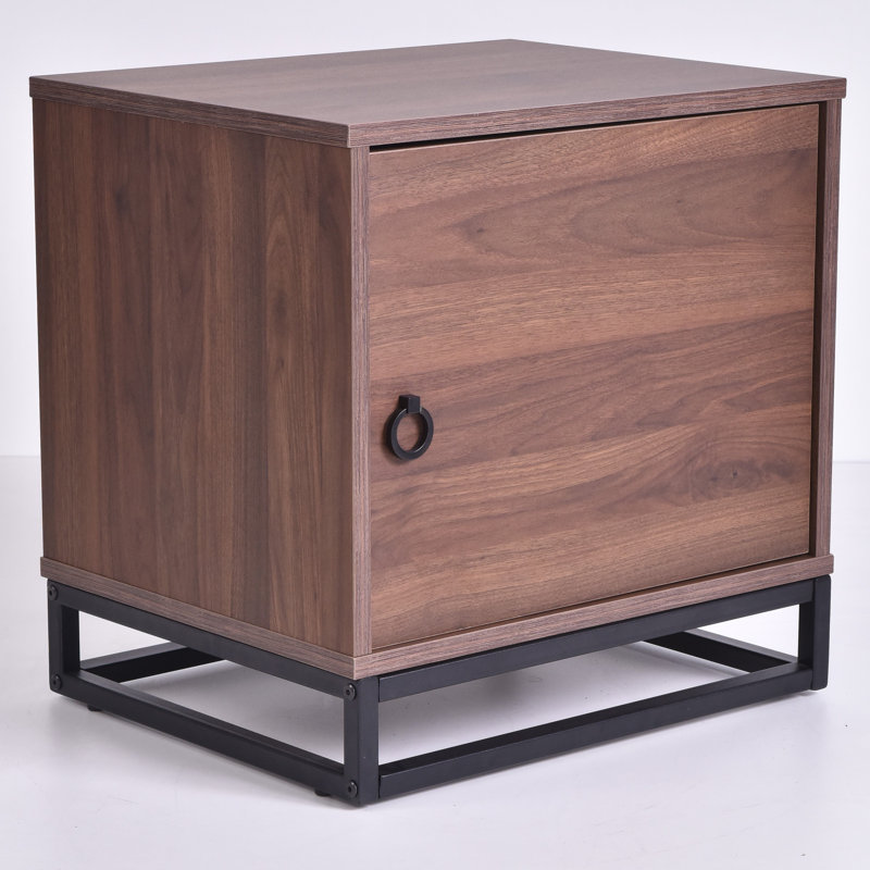 Bluebelle 50.2cm W Particle Board / Chipboard Bedside Table, Columbia Walnut