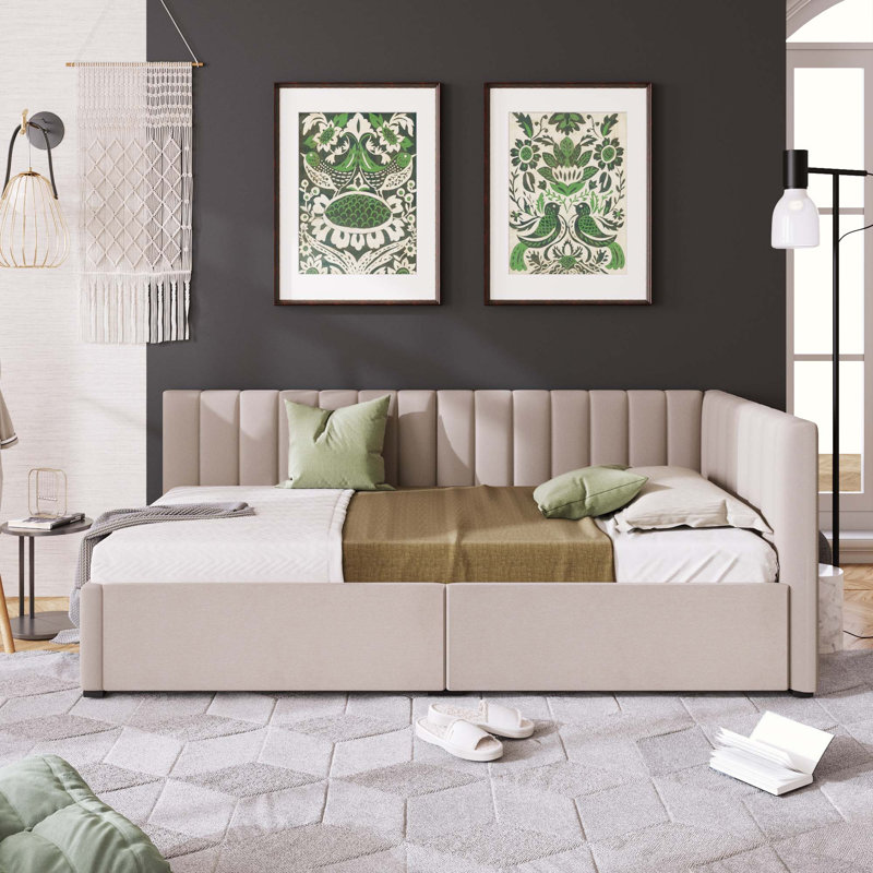 Lit plateforme simple, Beige