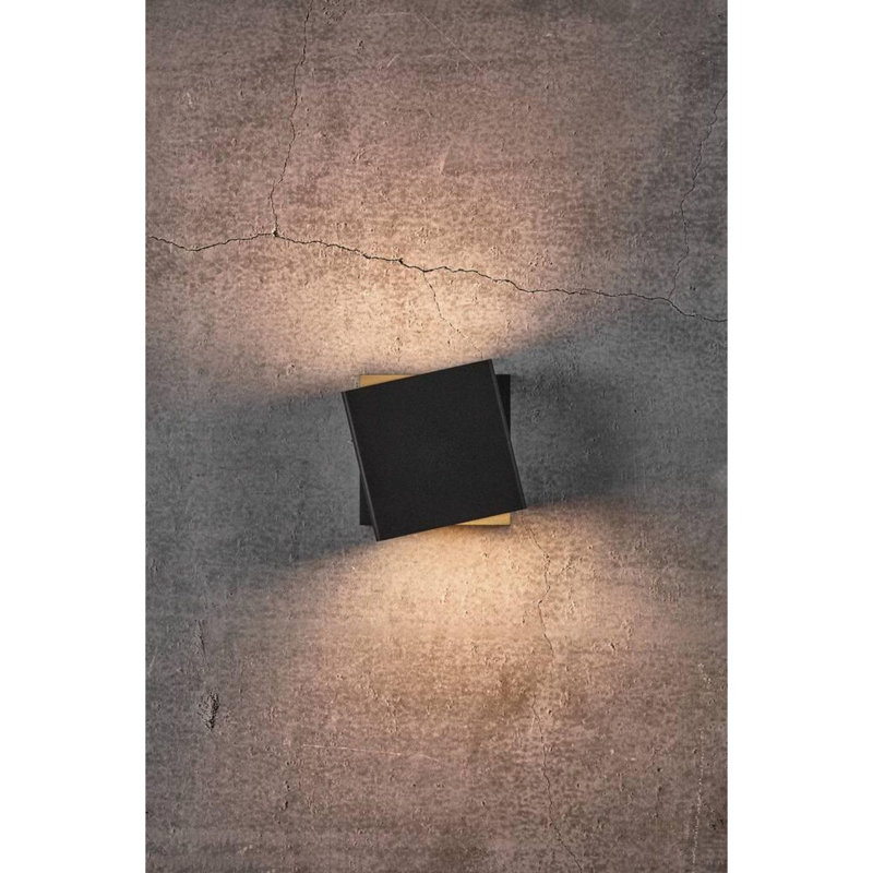 0cm H Integrated LED Outdoor Flush Mount, Black