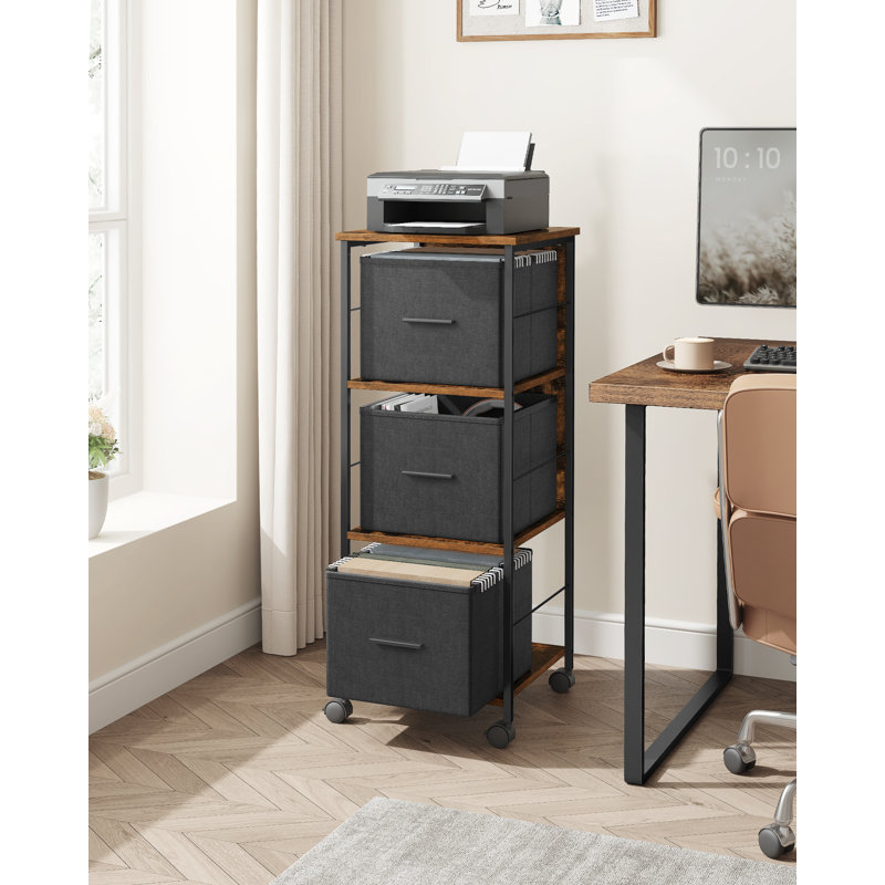 Aeon 38.5cm Wide File Cabinet, Black/Brown