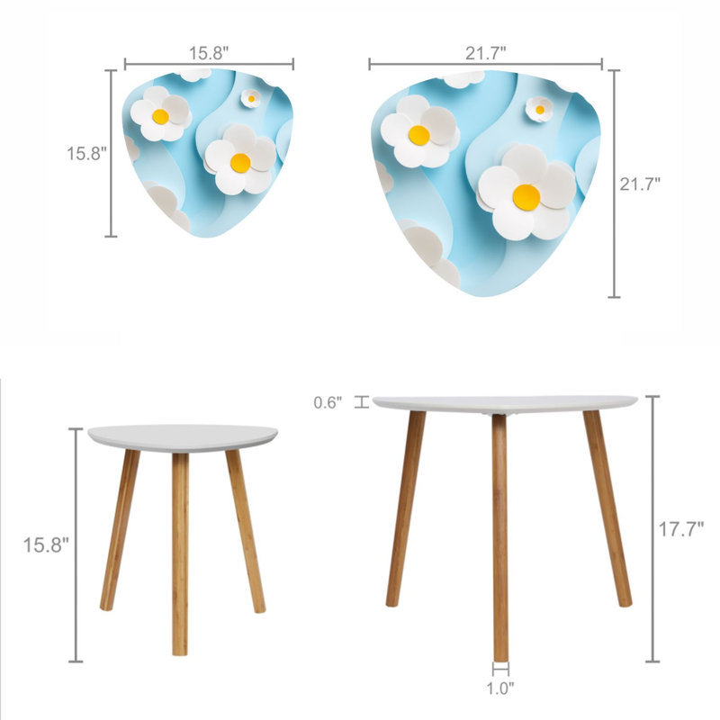 Ensemble de 2 tables basses gigognes Triangle
