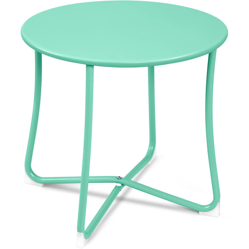 Neston Metal Patio Table Heavy Duty Weather Resistant Anti-Rust Outdoor Coffee Table, Teal