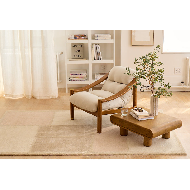 Hand Tufted Wool Colorblock Indoor Area Rug, Rectangle 2' x 3'