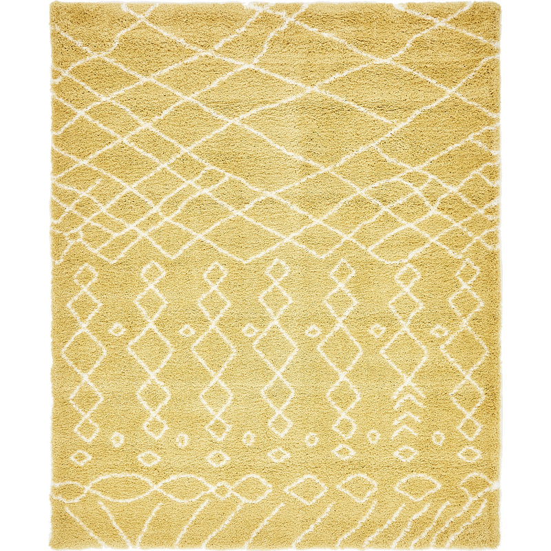 Pickering Geometric Indoor Rug, Yellow/Ivory, Rectangle 5'1" x 8'