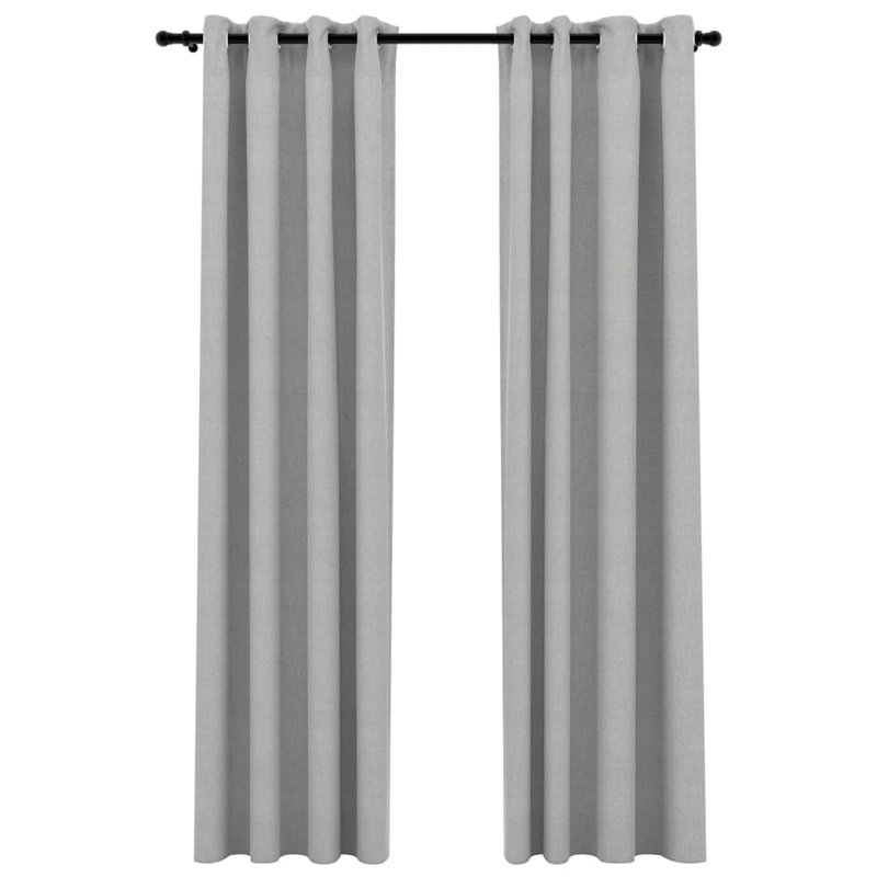 Chaarvi Blackout Curtain Pair, 140cm Width x 225cm Drop, Grey