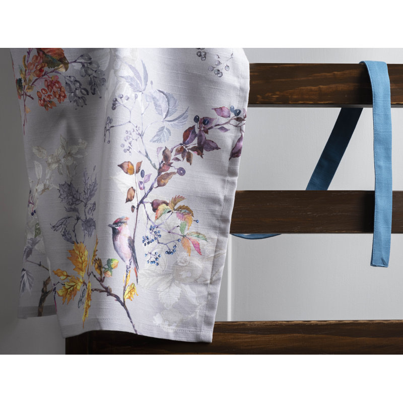 Equinoxe Floral Cotton Bib Apron, Gray/Blue