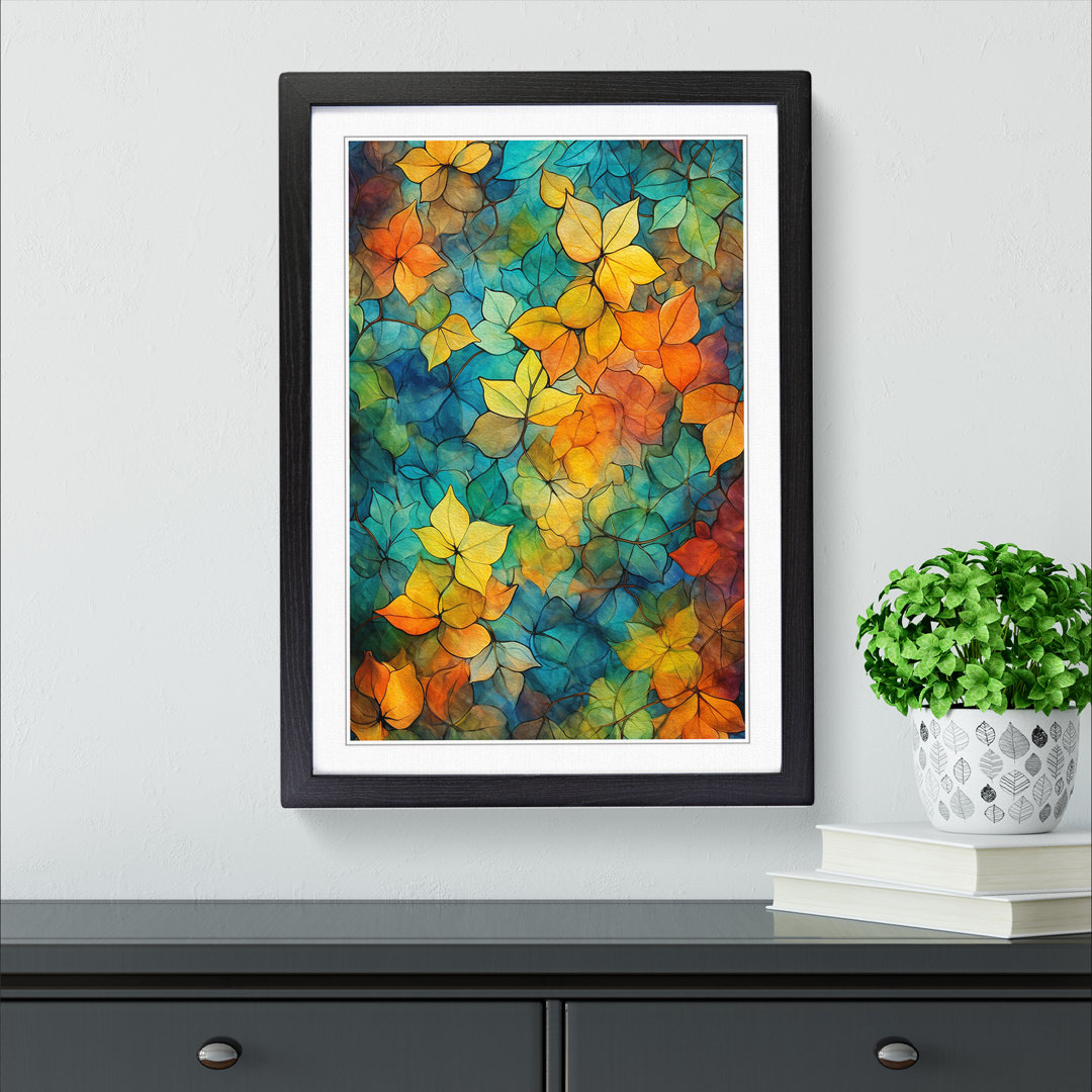 Ivy Leaf Abstract - Single Picture Frame Print on Wood