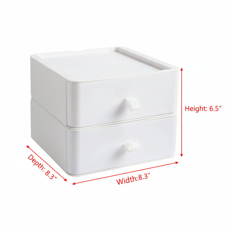Stackable 2-Drawer Unit Desk Organizer - Make-Up Organizer