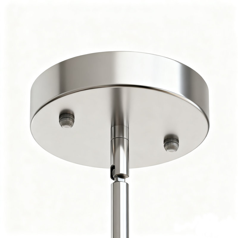Luminaire suspendu linéaire en verre à intensité variable pour îlot de cuisine 5,9 po (l) à 5 lumières réglables, Nickel, 5