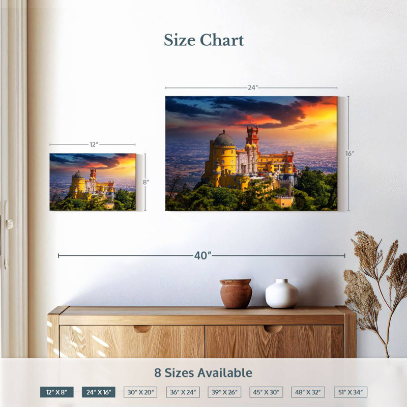 Pena Palace Sunset, 16" H x 24" W