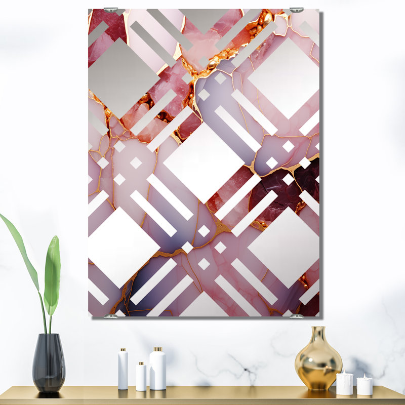 Elfride - Miroir mural décoratif en marbre abstrait MIR137831, 40 po x 30 po