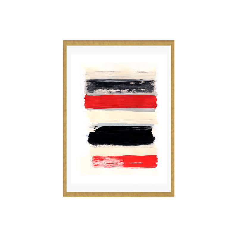 Roll With It - rouge, Papier avec cadre unique doré, Blanc, H 24 po x l 18 po