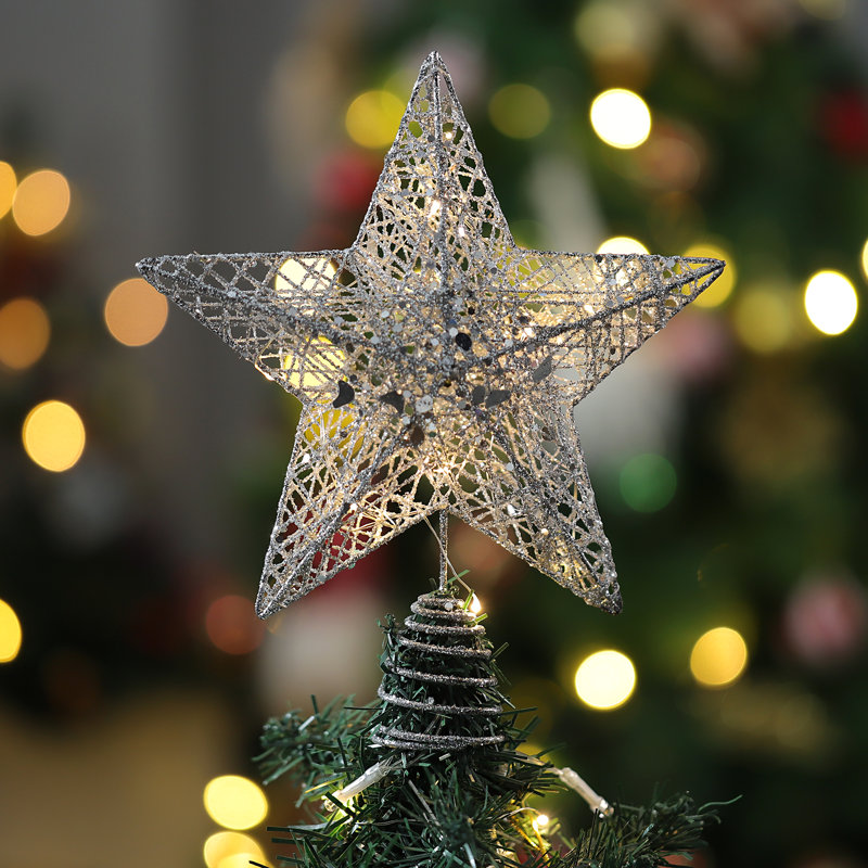 Star Tree Topper, Silver, 28cm H x 25cm W