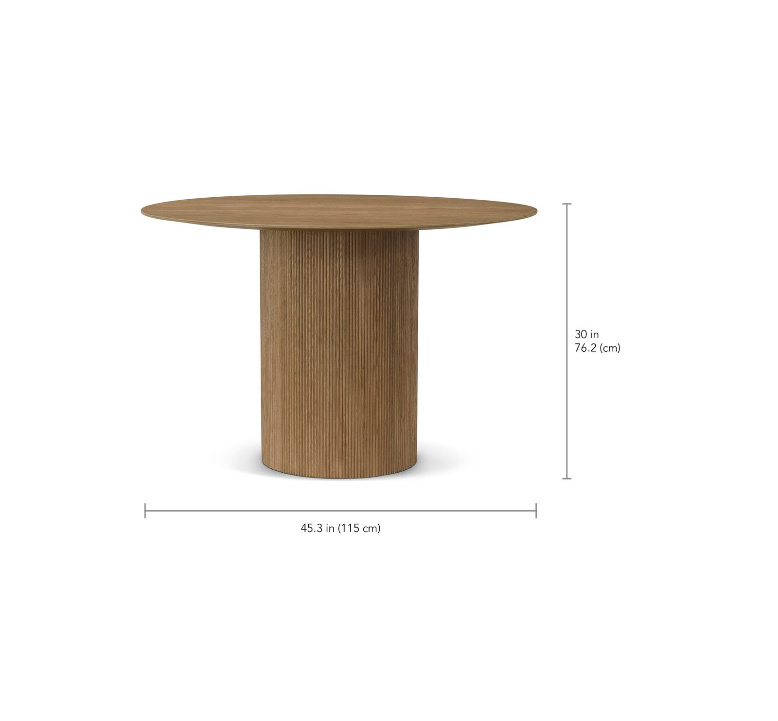 Dining Table, Natural, 30" H x 45.28" L x 45.28" W
