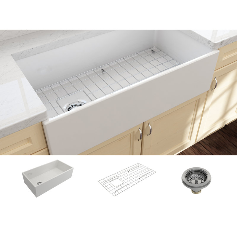 36'' L Farmhouse Kitchen Sink, White