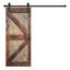 Porte de grange à panneaux en bois massif à finition K Series avec trousse de quincaillerie d'installation - assemblage requis-85421461-113959054