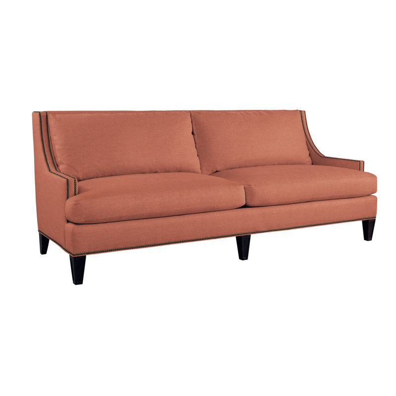 Royce 87" Linen Recessed Arm Sofa with Reversible Cushions, Limestone Coral